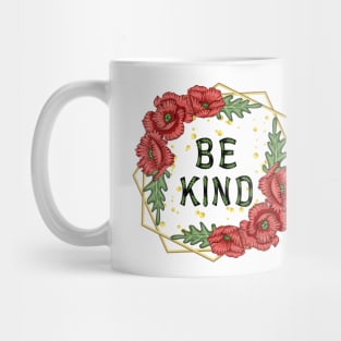 Be Kind Floral Design Mug